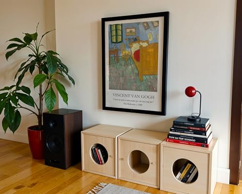 Image of Waltractive Vincent Van Gogh Paintings Framed Poster with Beautiful Quotes - Available in 33x22 and 48x33 CM - Classic Art Poster with sleek Black Frame - Elegant Home and Office Decor (The Bedroom, 9x13 Inch, Framed)