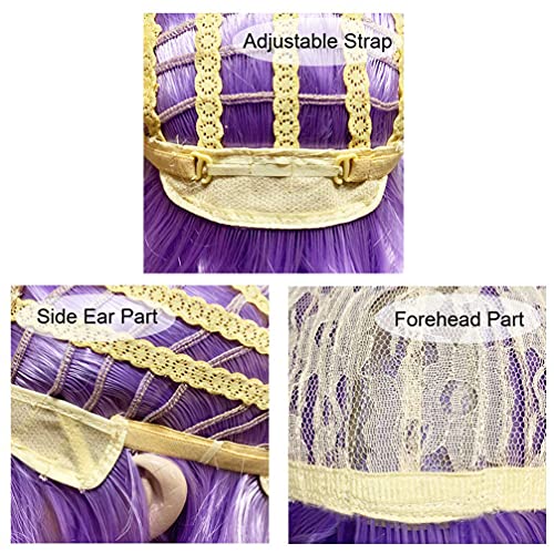 image for BERON 14'' Purple Wig Short Curly Wig Women Girl's Synthetic Wig Bob W