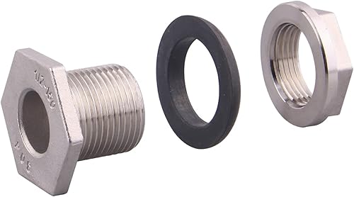 Miniatura 32 de DERNORD Conector de tanque de agua hembra de 1 pulgada, accesorios de mamparo de acero inoxidable, paquete de 5