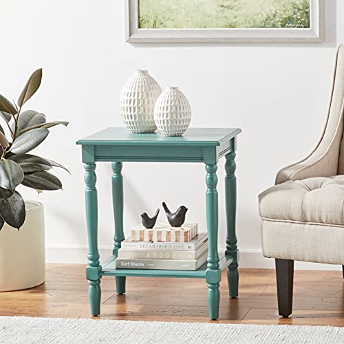Image of Decor Therapy Simplify Accent Table with Storage, Casual Style, Modern End Table, Sturdy, Blue Gray - (24 inch x 19.5 inch x 15.75 inch)