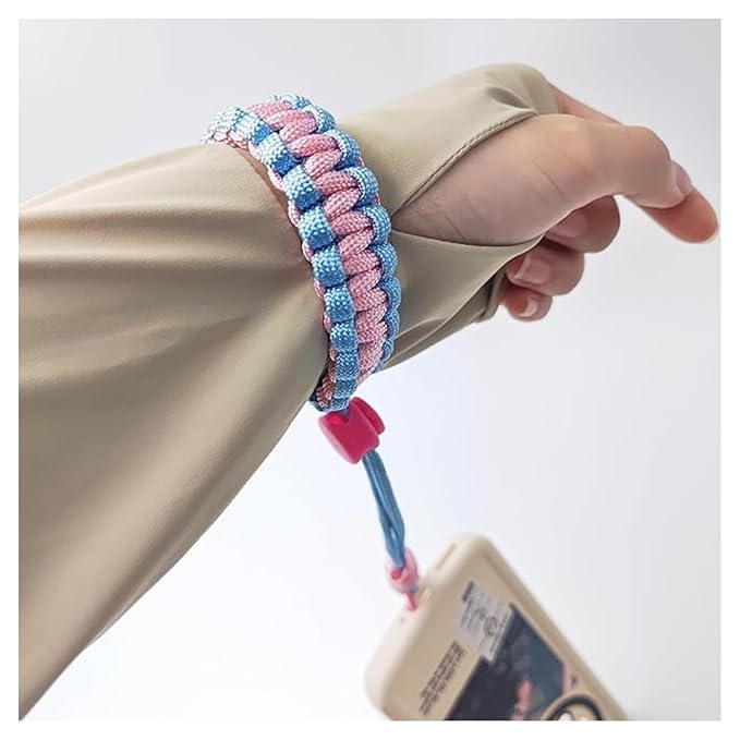 Image of AccuPrints Sumiko Phone Lanyard Wrist Strap - Adjustable Braided Hand Strap with Phone Tether Tab, Universal Anti-Theft Woven Wrist Lanyard for Smartphones, Keys, Cameras & Accessories - Sky Blue.
