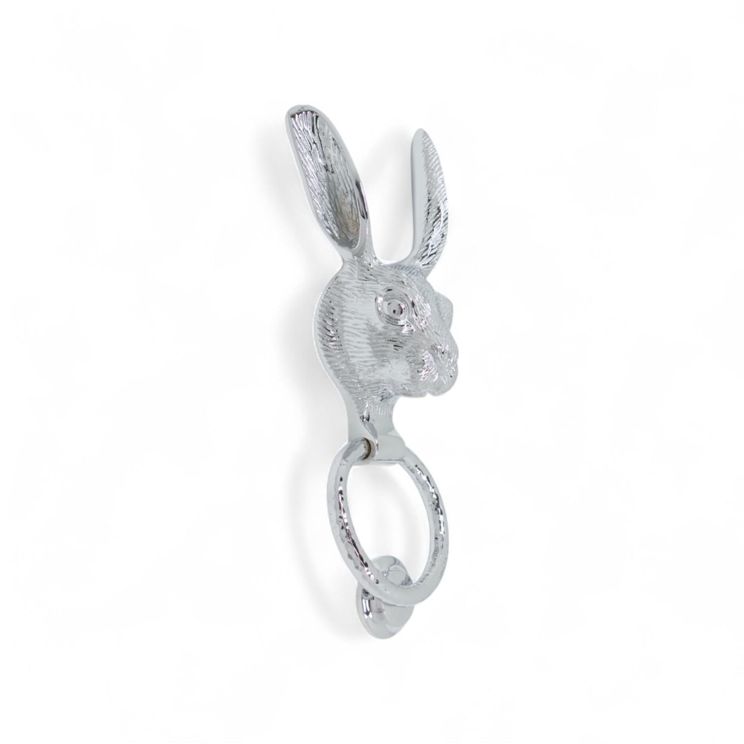 Ab Hardware Polished Chrome Hare Door Knocker Hammered Ring Animal Knockers Front Back Solid