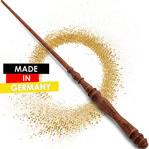 WALDUNIKAT® Zauberstab aus Holz – Made in Germany – Spielzeug, Geburtstags-Geschenk, Deko, Kostüm für Erwachsene, Kinder, Damen, Herren, Mädchen (No. 1 - Dunkelbraun)