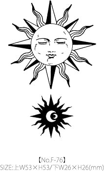 Amazon.co.jp: 【2枚セット】No.076_Sun/太陽,月,星,2週間で消える