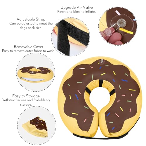 Image of MIDOG Inflatable Dog Cone, Donut Recovery Collar After Surgery, Small