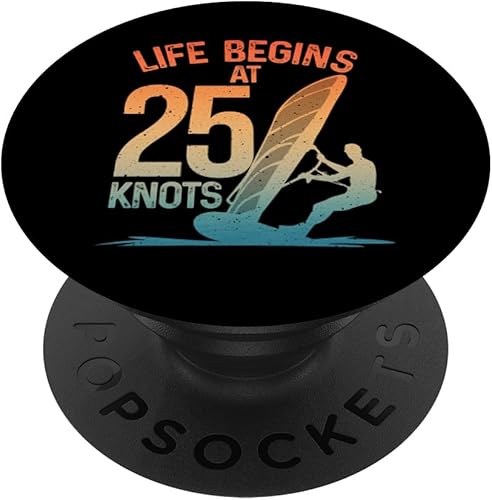 Funny Windsurfing Design For Men Women Windsurfer Surfing PopSockets Standard PopGrip