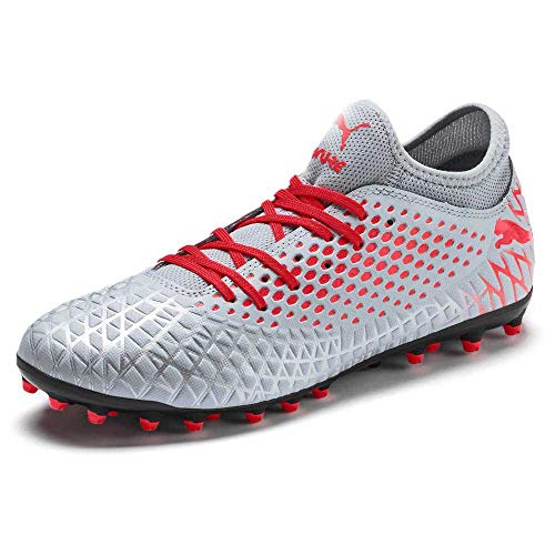 PUMA Future 4.4 MG Jr, Botas de fútbol Unisex Adulto, Multicolor (Grau Glacial Blue Nrgy Red), 38 EU