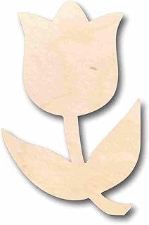 Unfinished Wood Tulip Flower Silhouette Craft up to 46" DIY 18" / 3/4"