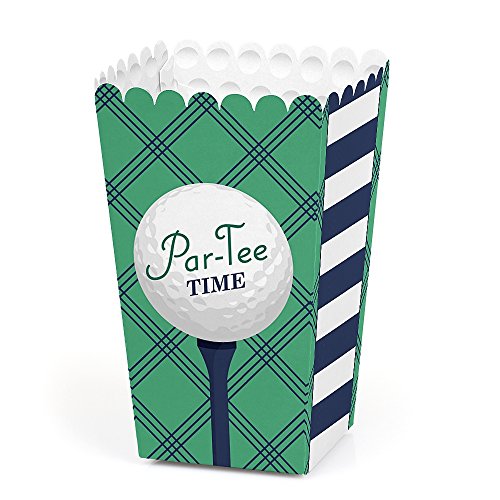 Big Dot of Happiness Par-Tee Time - Golf Birthday or Retirement Party Favor Popcorn Treat Boxes Set 12
