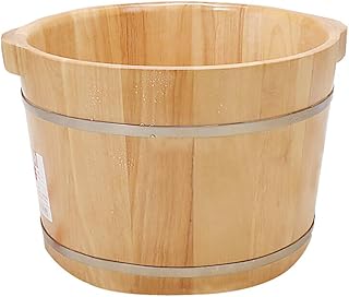 Barril de madeira para banho de pés, barril de carvalho para pés, banho de pés de madeira maciça, banho de pés, barril de banho de pés, barril de banho de pés, banho de pés de spa para pés, 24cm