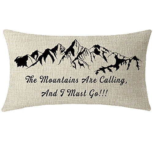ITFRO Nice Gift to Sister Friends The Mountains are Calling and I Must Go Lumbar Waist Cotton Linen Throw Pillow Case Cushion Cover Couch Sofa Decorative Oblong 12x20 inches ITFRO Nice Gift to Sister Friends The Mountains are Calling and I Must Go Lumbar Waist Cotton Linen Throw Pillow Case Cushion Cover Couch Sofa Decorative Oblong 12x20 inches