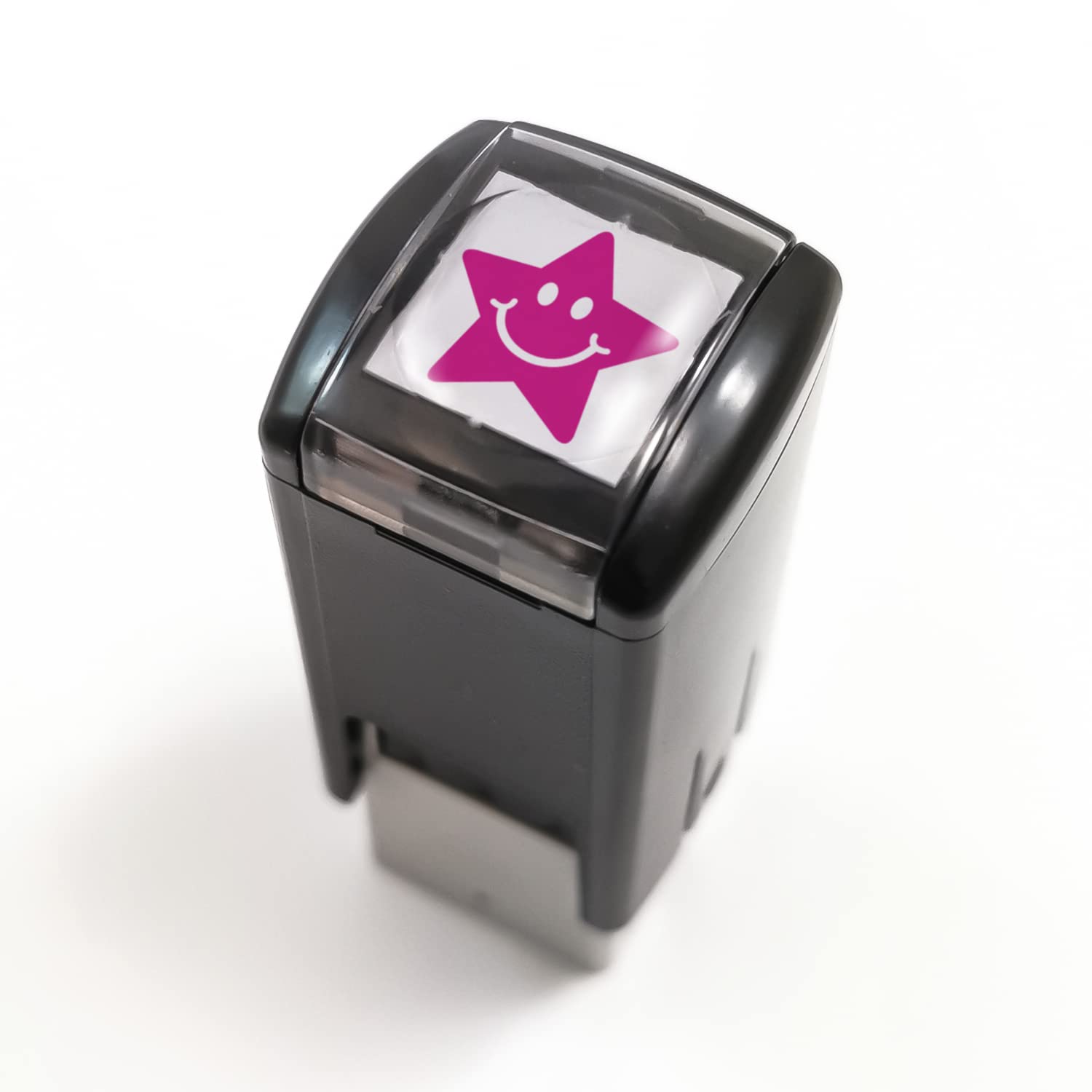 Mini Smiley Happy Star Pre Inked School Reward Feedback Marking Stamper Stamp 10mm Primary Teaching Services (Pink) — image 1