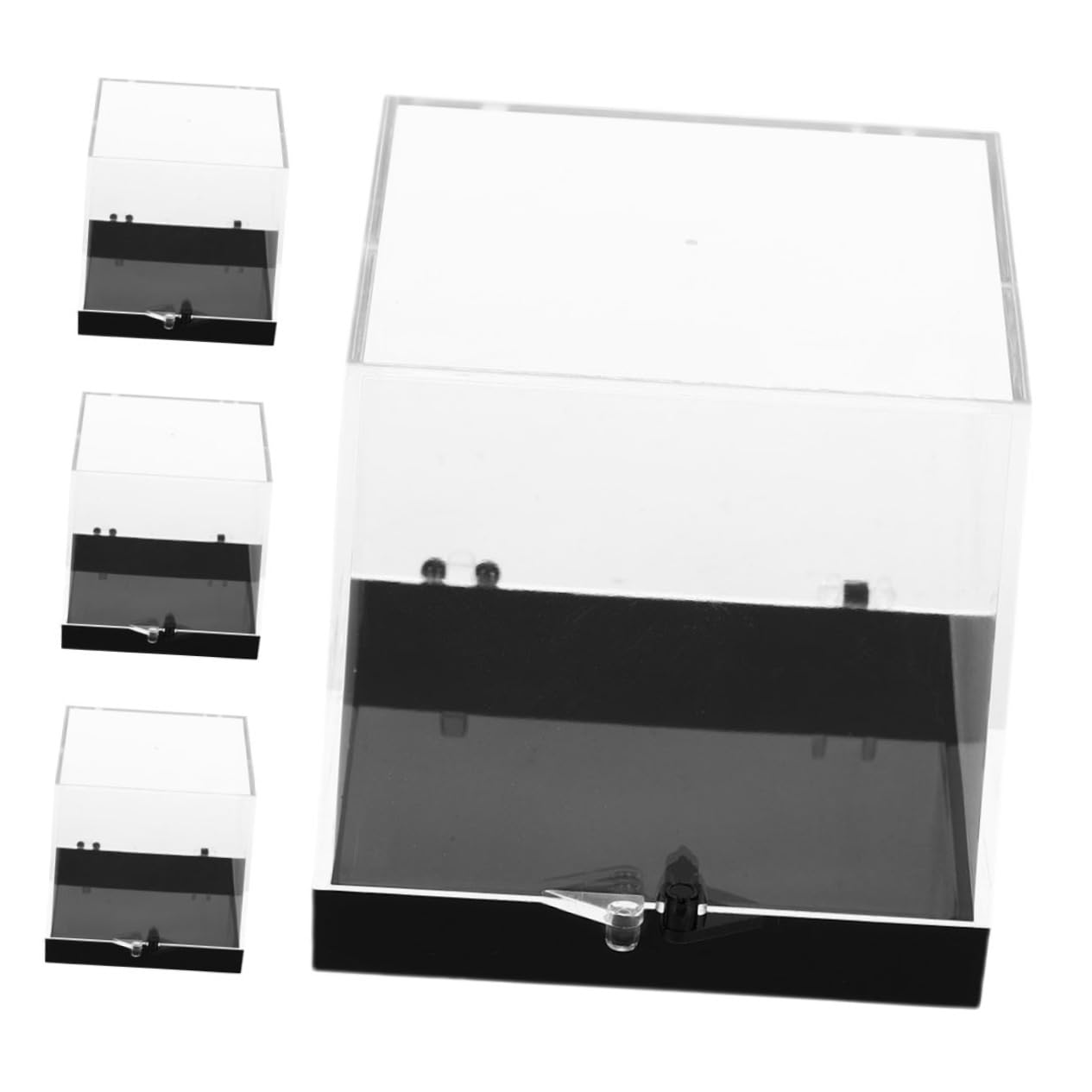 Gatuida 4pcs Specimen Display Boxes for Rock Collection Clear Display Box for Mineral Specimen Small Display Box for Jewelry Sample, Stone Collection Box