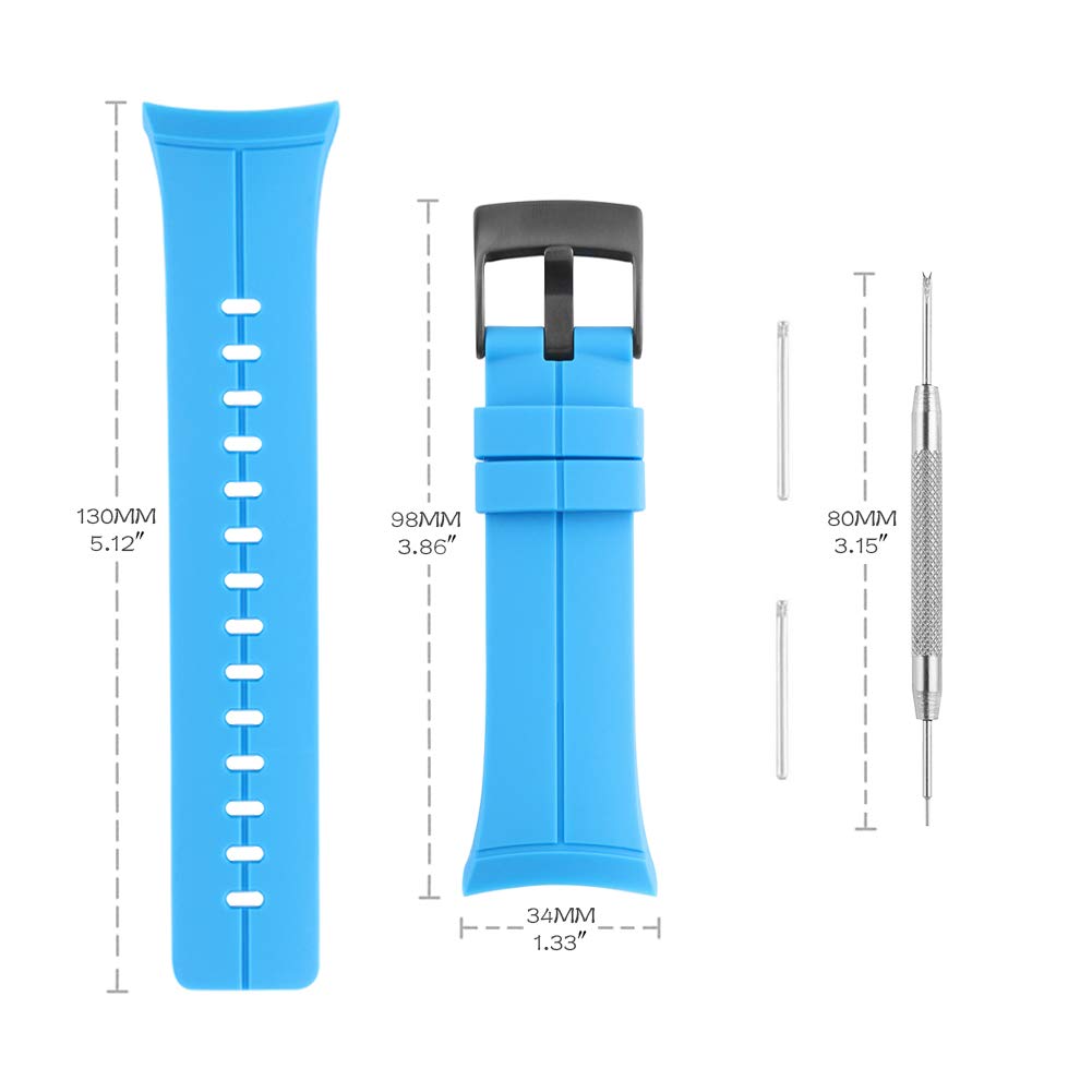 Correa de reloj compatible con Suunto Spartan Ultra HR, correa de repuesto clásica de goma suave para reloj inteligente Suunto Spartan Ultra HR (negro)