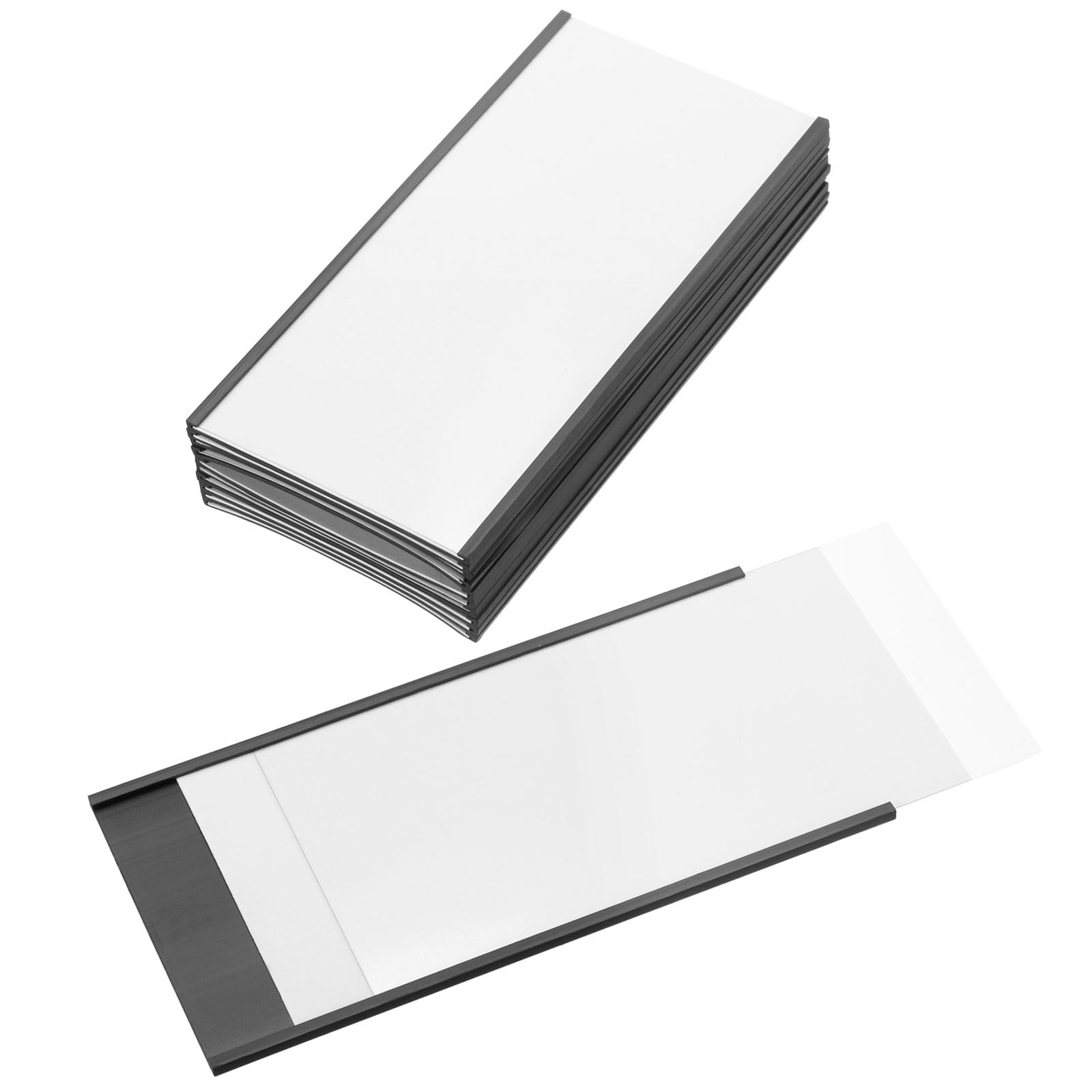 PATIKIL Magnetic Label Holder 6" x 3" with Paper Inserts