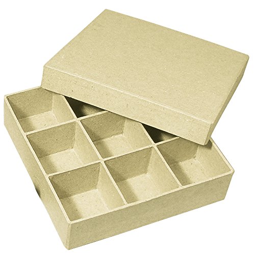 Rayher 71748000 Paper Mache Sorting Box FSC Recycled 100% 14 x 14 x 3.5 cm Q