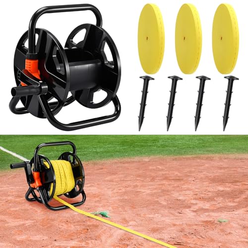 Daifunli Yellow 393ft Football Field Chalk Line Soccer Line Pitch Marking Tape with Durable Elastic...