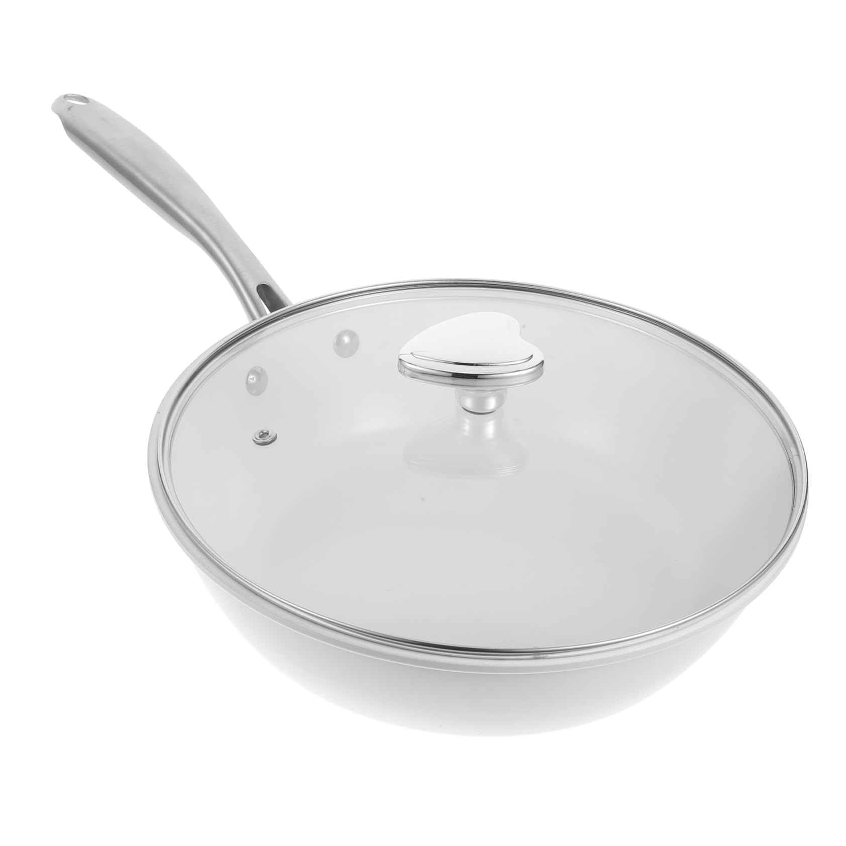 Wok Antiaderente 1 Pezzo in Ceramica Shell con Coperchio