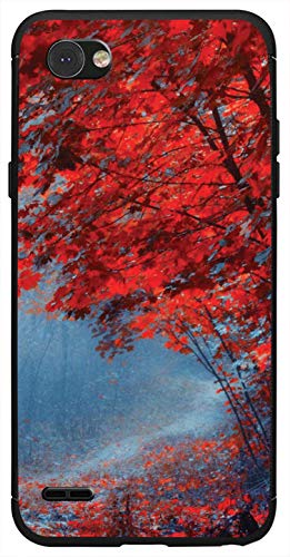 Image of Amazon Brand - Solimo Designer Red Maple Printed Soft & Flexible Hybrid Back Case Mobile Cover for LG Q6
