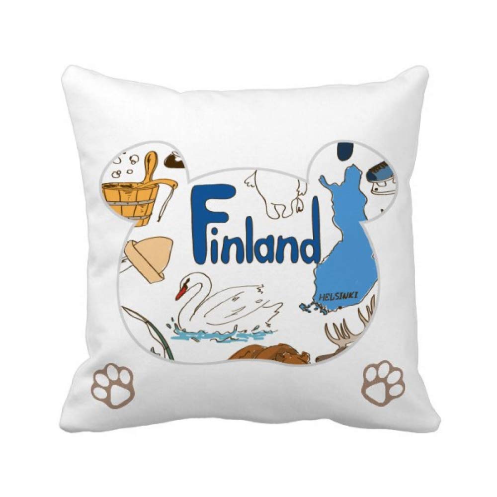 Housse de coussin ours drapeau Finlande pour renover et habiller vos vieux coussins