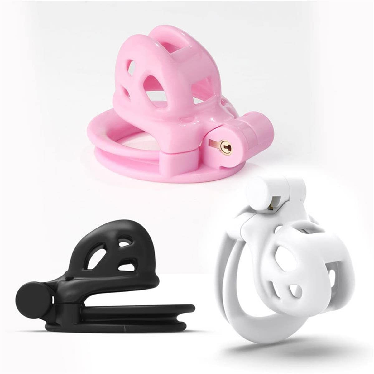 Male Chastity Device Kit, Super Tiny Cobra Chastity Lock Mini Mini CB Lock (Color : Pink)