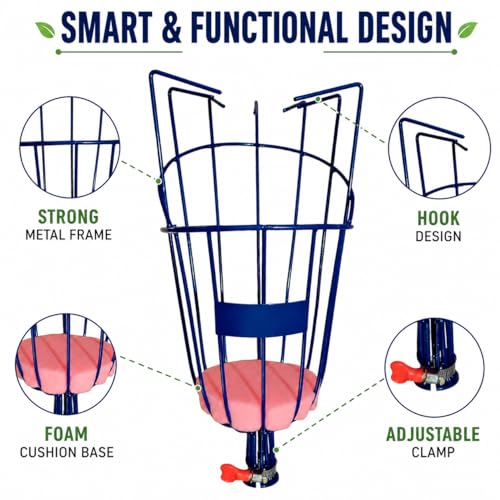 Image of Go Garden Fruit Picker Basket Big Size | Mango Plucker Heavy Duty Fruit Plucker | Apple, Lemon, Chikoo, Orange Mango Picker Tool | Easy & Safe Fruit Harvesting Basket | Garden Tool - Set of 1