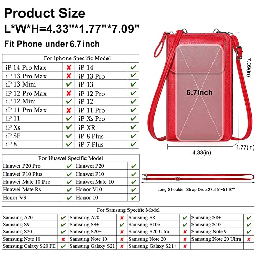 Image of KUKOO Small Crossbody Bags for Women PU Leather Cell Phone Purse Wallet with Credit Card Slots