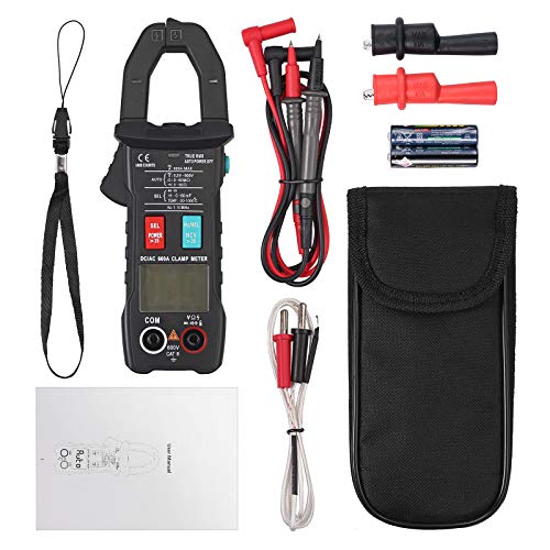 Camway Digital Clamp Meter Trms Auto Amp Meter 6000Counts Multimeter With Flashlight, Ac/Dc Current Voltage Continuity Diode Resistance Capacitance Ncv Temperature Frequency Null/Fire Wire Tester #TOP6