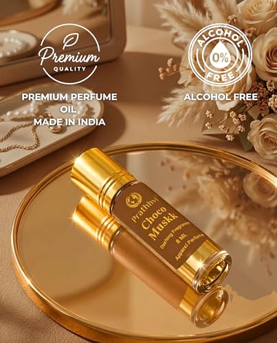 Image of Choco Muskk Attar Roll-On Perfume Oil 8 ml | Alcohol Free | Long Lasting Rich Fragrance | Men & Women | Pocket Size Travel Friendly Roll On | Daily Wear