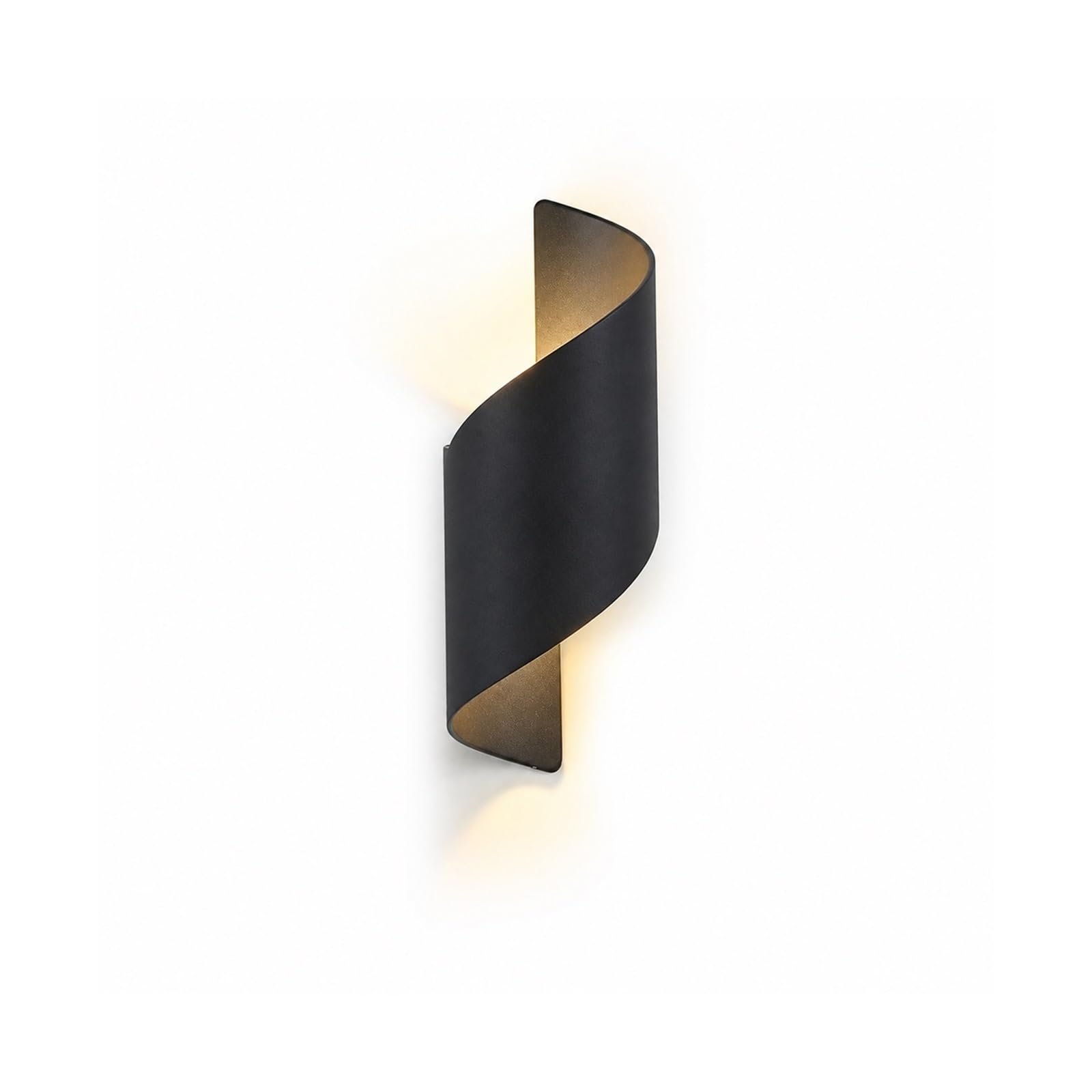 OZBMA Minimalist Spiral Outdoor Wall Light, Black LED Lantern, IP65 Waterproof Aluminum Alloy Exterior Sconce with Glass Shade, Porch Lighting Fixtures for Patio Entryway Foyer Threshold