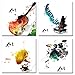 4 Pieces Canvas Wall Art Guitar Piano Phonograph and Drum Set Four Kinds of Classical Music Instruments Picture Music Painting Giclee Art for Home Decor Framed Ready to Hang (Guitar, 12x12inchx4pcs)