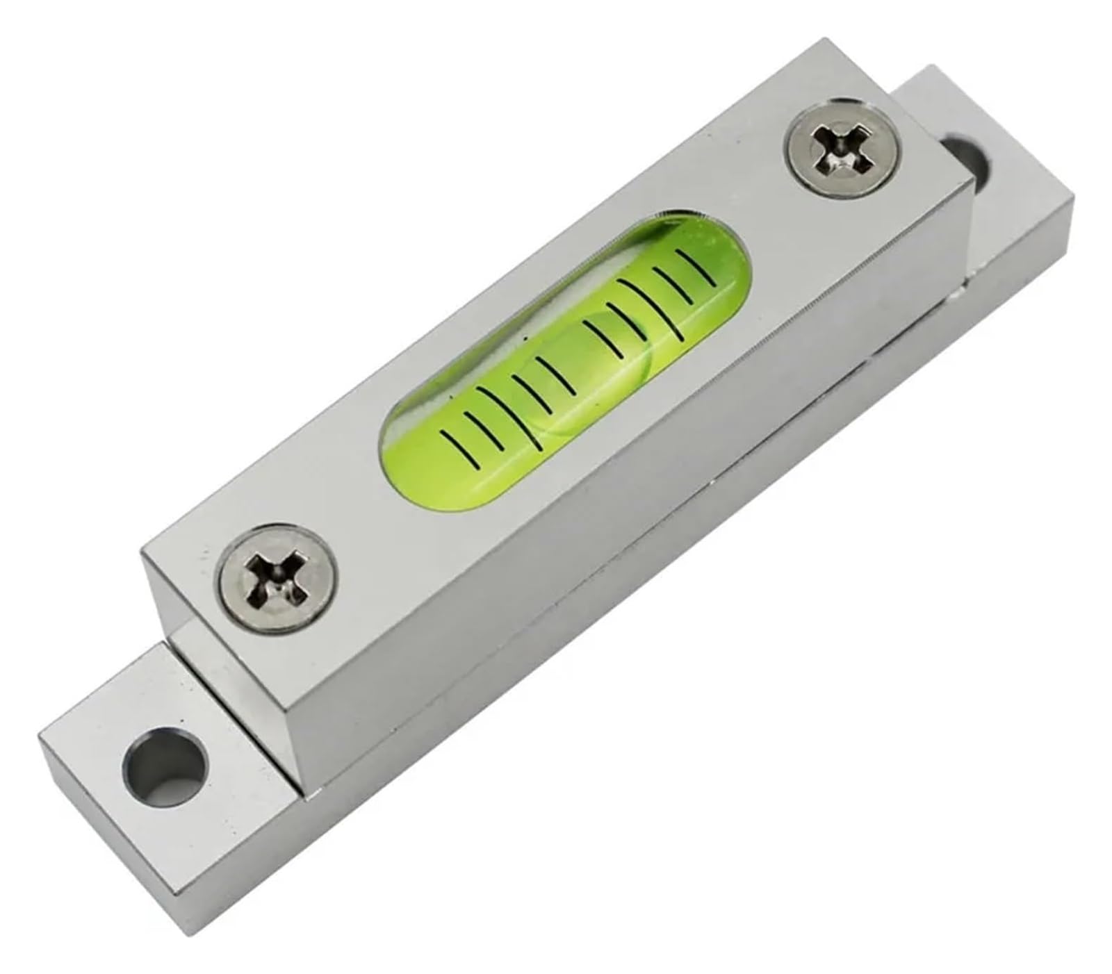 Ziubmvdyc White High Precision Mini Square Strip Horizontal Spirit Level Adjustable(White)