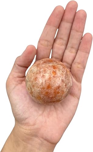 Miniatura 3 de Piedra solar natural de 1.969-2.165 in esfera de bola de piedras preciosas + soporte, tallado a mano, altar, curación, enfoque devocional, limpieza