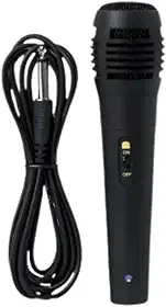 Microfone Dinâmico com Cabo de 3 Metros e Adaptador P10 – Alta Sensibilidade, Som Profissional e Redução de Ruídos – Ideal para Voz, Palestras e Karaokê