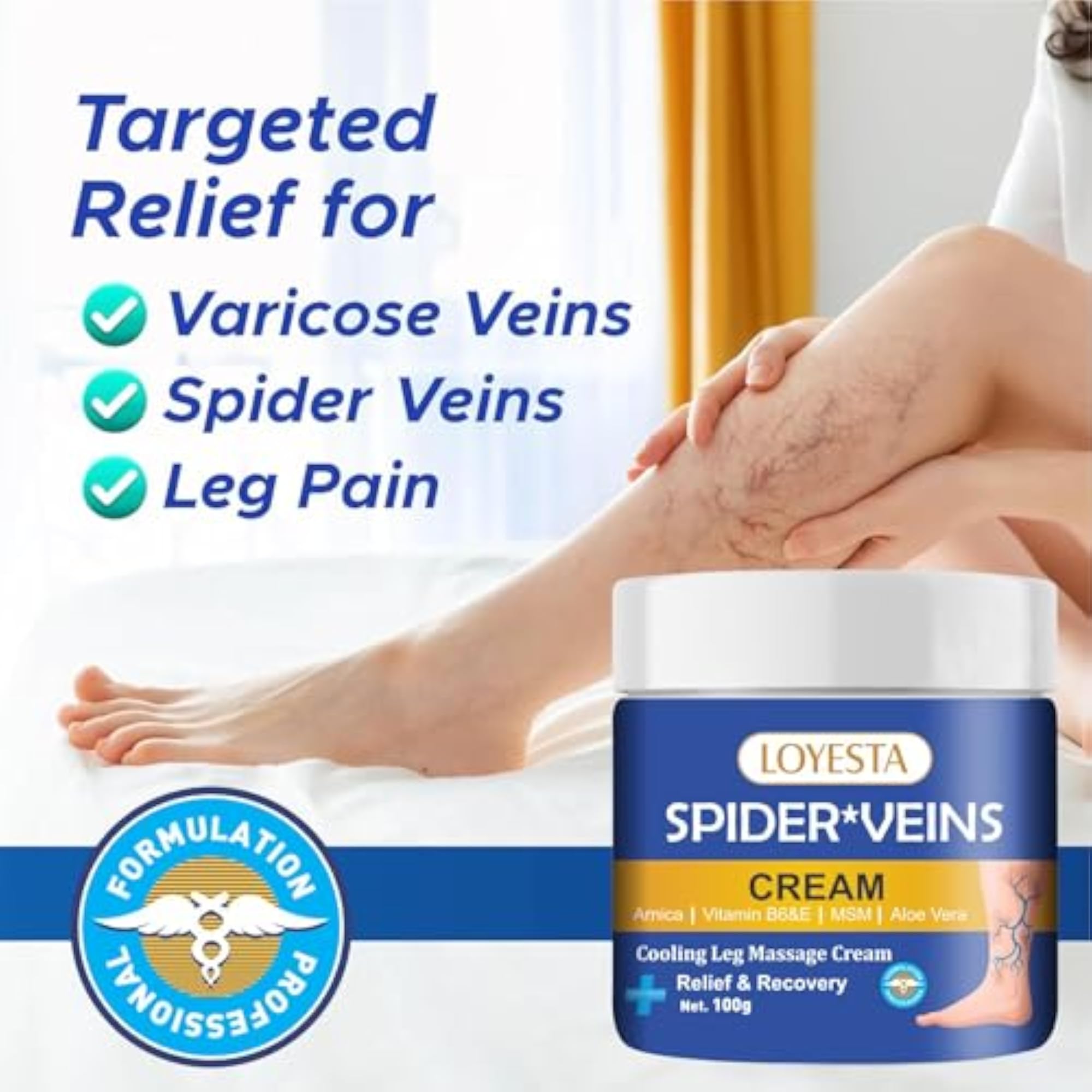 Spider Veins Cream for Legs, Cooling Leg Massage Cream