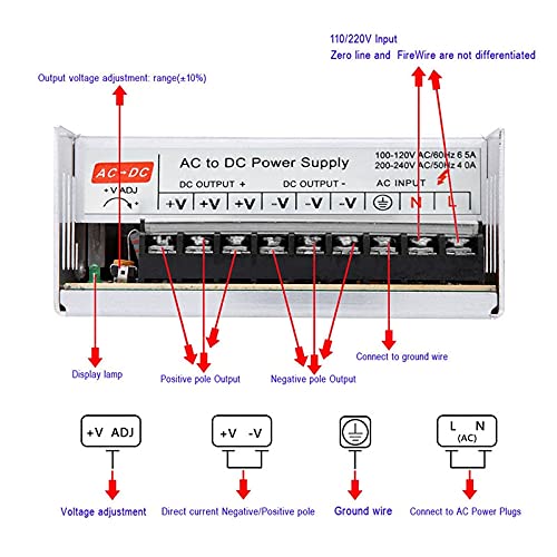 Alimentatore Interruttore Ingresso AC 110 / 220V UST DC 5 V 60A 300W. Alimentazione di commutazione per Display Trasformatore di Alimentazione
