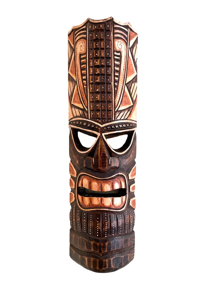 OMA African Wall Mask Hanging Tiki Mask For Good Health & Protection Tribal Tiki Polynesian Home Decor Gift Large Size