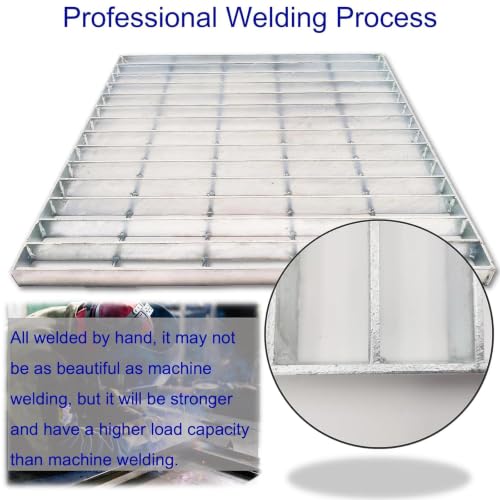 Image of Galvanized Steel Drain Grate, Driveway Channel Cover 22x22 in