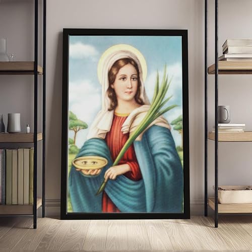 Toile Sainte-Lucie tableau Saint-Esprit cadre 40x61 cm