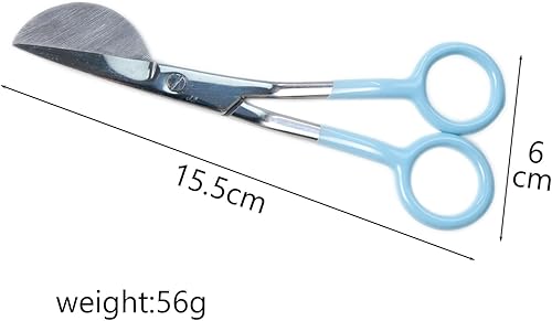 Miniatura 3 de Tijeras de pico de pato, tijeras de pico de pato de 6 pulgadas para arte, manualidades, tela, hilo, costura y bordado (azul)