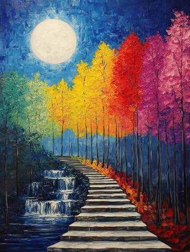 Pintar por numeros adultos paisaje sin estres con pintura acrilica para cuadros salon