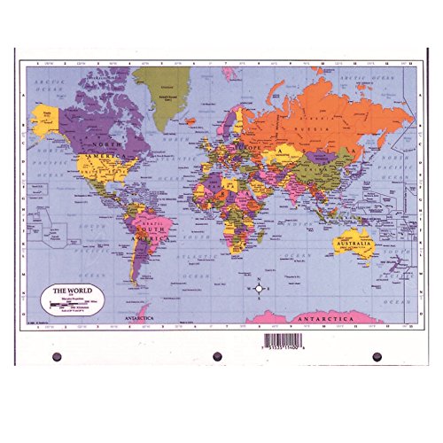 Snapklik.com : Two Sided Laminated 8 1/2 X 11 United States/World MAP ...
