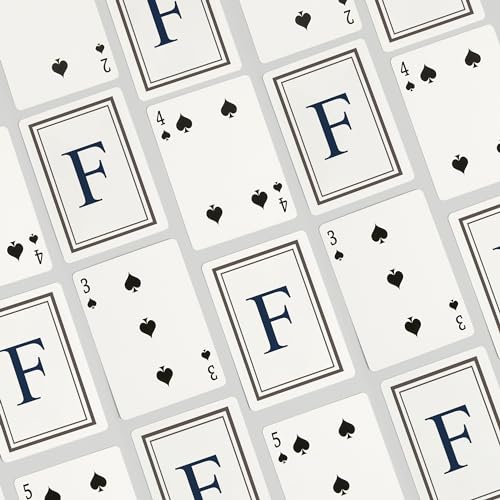 Baraja de Póker Lantern Press Monogram Gris y Azul miniatura 4