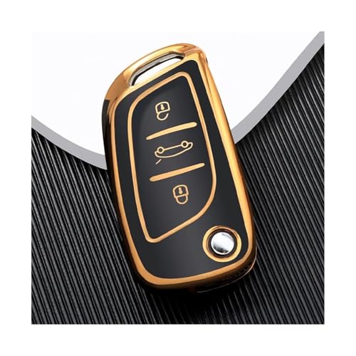 Coque pliable anti-choc en TPU noir pour clé DS et Peugeot 407 807 DS3
