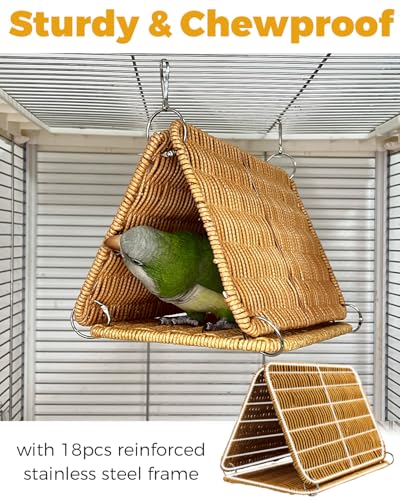Image of Chewproof Steel Frame Cockatiel Bird Nest for Cage for Medium Parrots