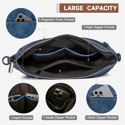Image of 2PCS /Set Crossbody Bags for Women,Vegan Leather Hobo Purse Wallet For Women Set,Shoulder Bags With 2 Adjustable Strap