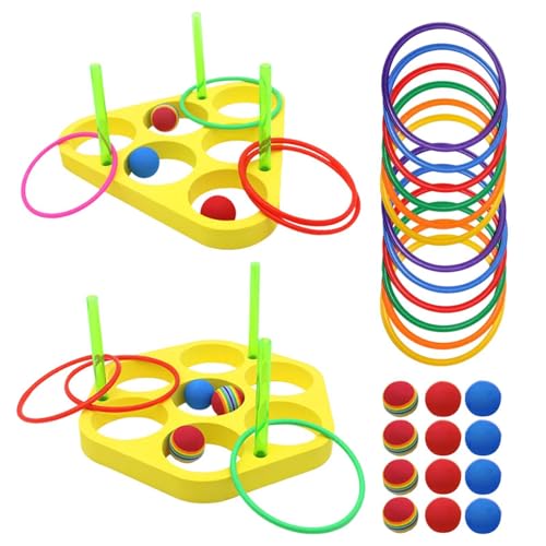 Juego de lanzar aros para piscina y jardín con flotadores de espuma para toda la familia 7