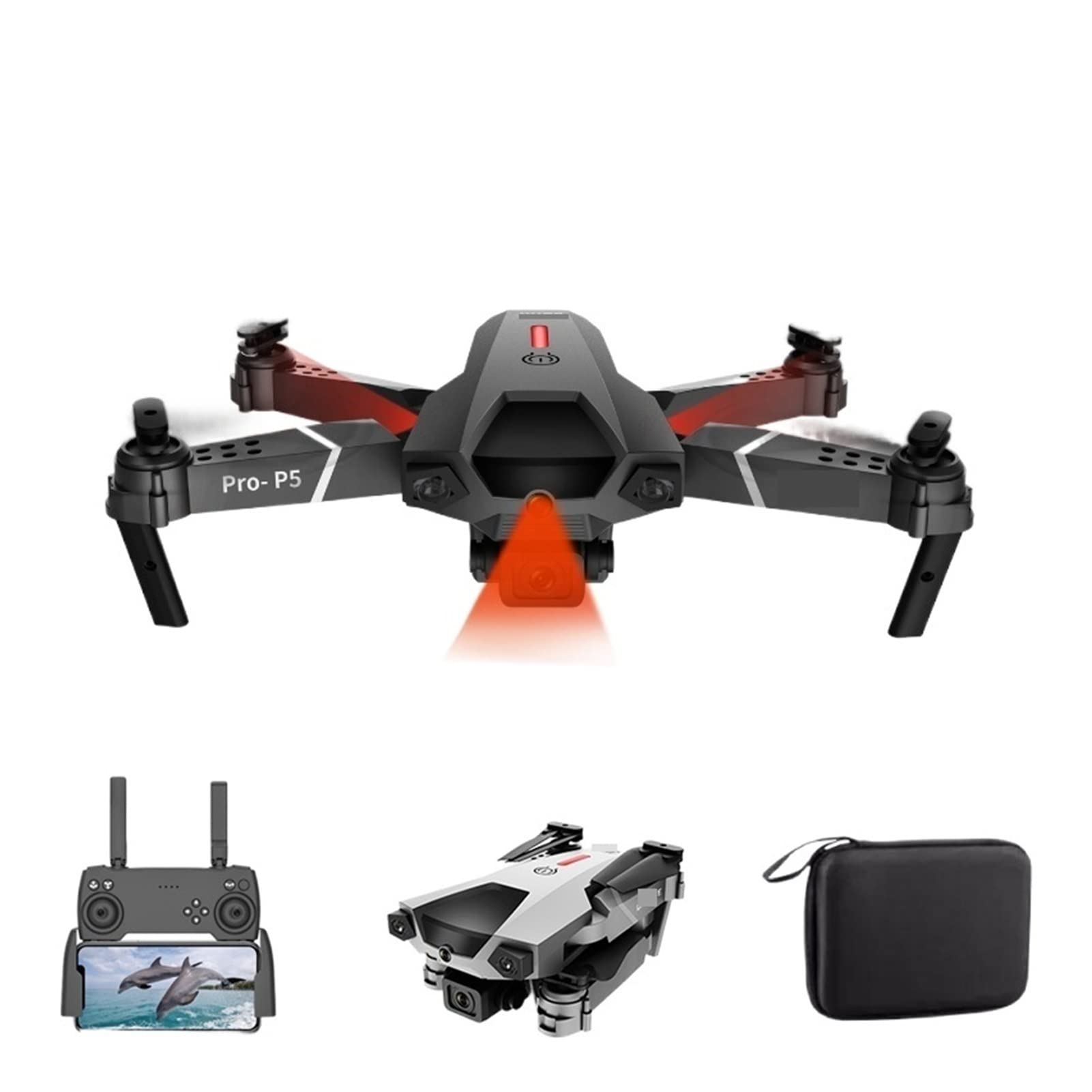 Składany dron Quadcopter Mini Drone 4K Podwójna kamera WiFi FPV Stała wysokość Unikanie przeszkód na podczerwień Quadcopter RC helikopter Zabawki dla dzieci (Kolor: kamera 4K 3B Rozmiar: 1) (Szary