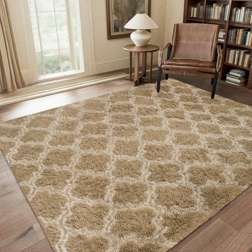 QUINZI Tapis à Poils Longs Confortable - Antidérapant - pour