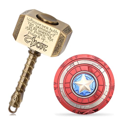 Fidget Chain Hammer Spinners Metal Cool Finger Hand Spinner Fidget Cube Block Anxiety Toy Focus Copper Fidget Toys Fingertip Gyro Stress Relief for Kids Adults(Bronze)